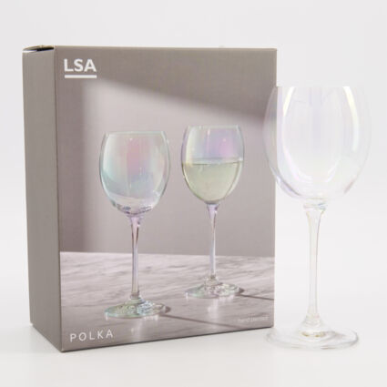 Two Pack Pearl Polka Wine Glasses 2x400ml - Image 1 - please select to enlarge image