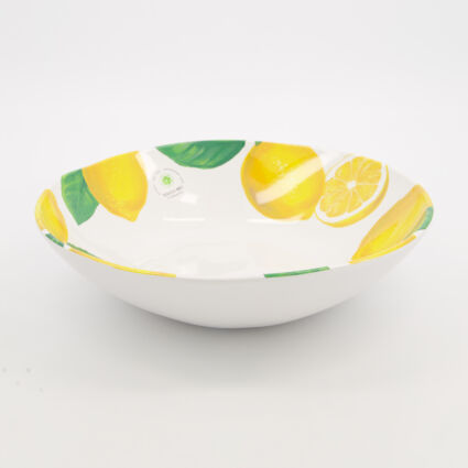 White & Yellow Lemon Melamine Serving Bowl 9x30cm - Image 1 - please select to enlarge image