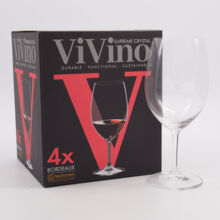 Four Pack Transparent Bordeaux Wine Glasses