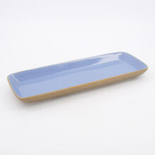 Blue & Brown Rectangular Serving Dish 38x14cm