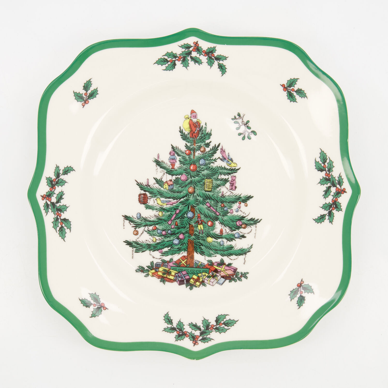 Multicolored Scalloped Christmas Tree Salad Plate 22cm TK Maxx UK