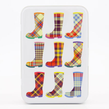 Tartan Wellies Tin Assorted Shapes Shortbread 150g - Image 1 - please select to enlarge image