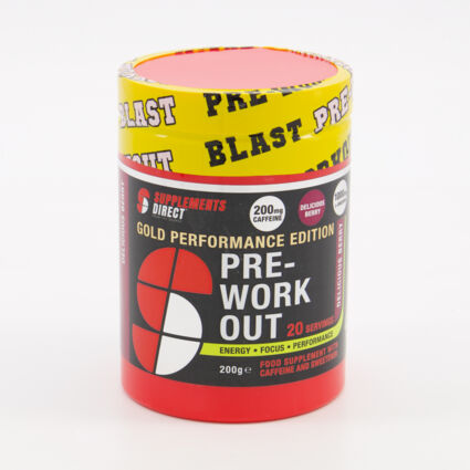 Pre Workout Delicious Berry Flavour 200g - Image 1 - please select to enlarge image