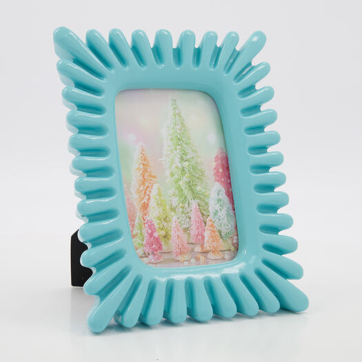 Blue Spike Edge Photo Frame 6x4in - Image 1 - please select to enlarge image