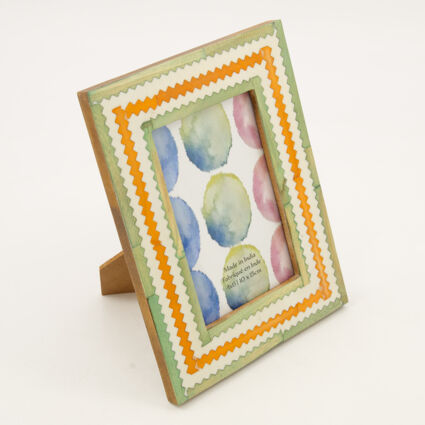 Multicoloured Striped Photo Frame 4x6in - Image 1 - please select to enlarge image