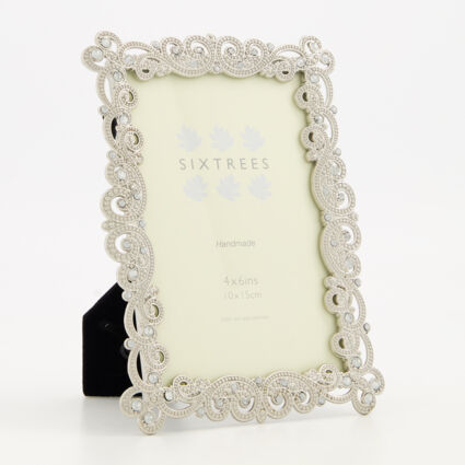 Silver Tone Matilda Photo Frame 6x4in - Image 1 - please select to enlarge image
