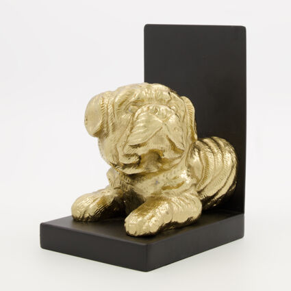 Gold Tone Dog Bookend 19x11cm - Image 1 - please select to enlarge image