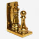 Gold Tone Chess Bookend 17x14cm - Image 1 - please select to enlarge image