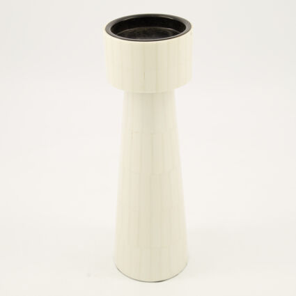 White Pillar Candle Holder 31x9cm - Image 1 - please select to enlarge image