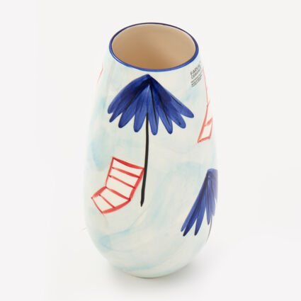 Blue Painted Ceramic Vase 30cm  - Image 1 - please select to enlarge image