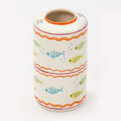 Multicolour Hand Painted Fish Vase 30x16cm - Image 1 - please select to enlarge image