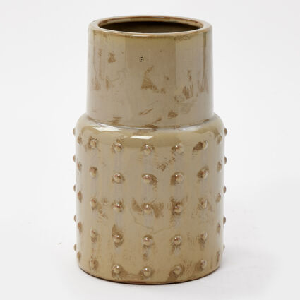 Brown Glazed Ceramic Vase 30x18cm - Image 1 - please select to enlarge image
