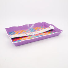 Purple Checkerboard Tray 51x35cm