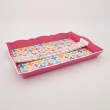 Pink Flowers Large Tray 50x35cm