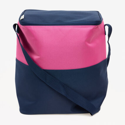 Pink & Navy Colour Block Cool Bag - Image 1 - please select to enlarge image