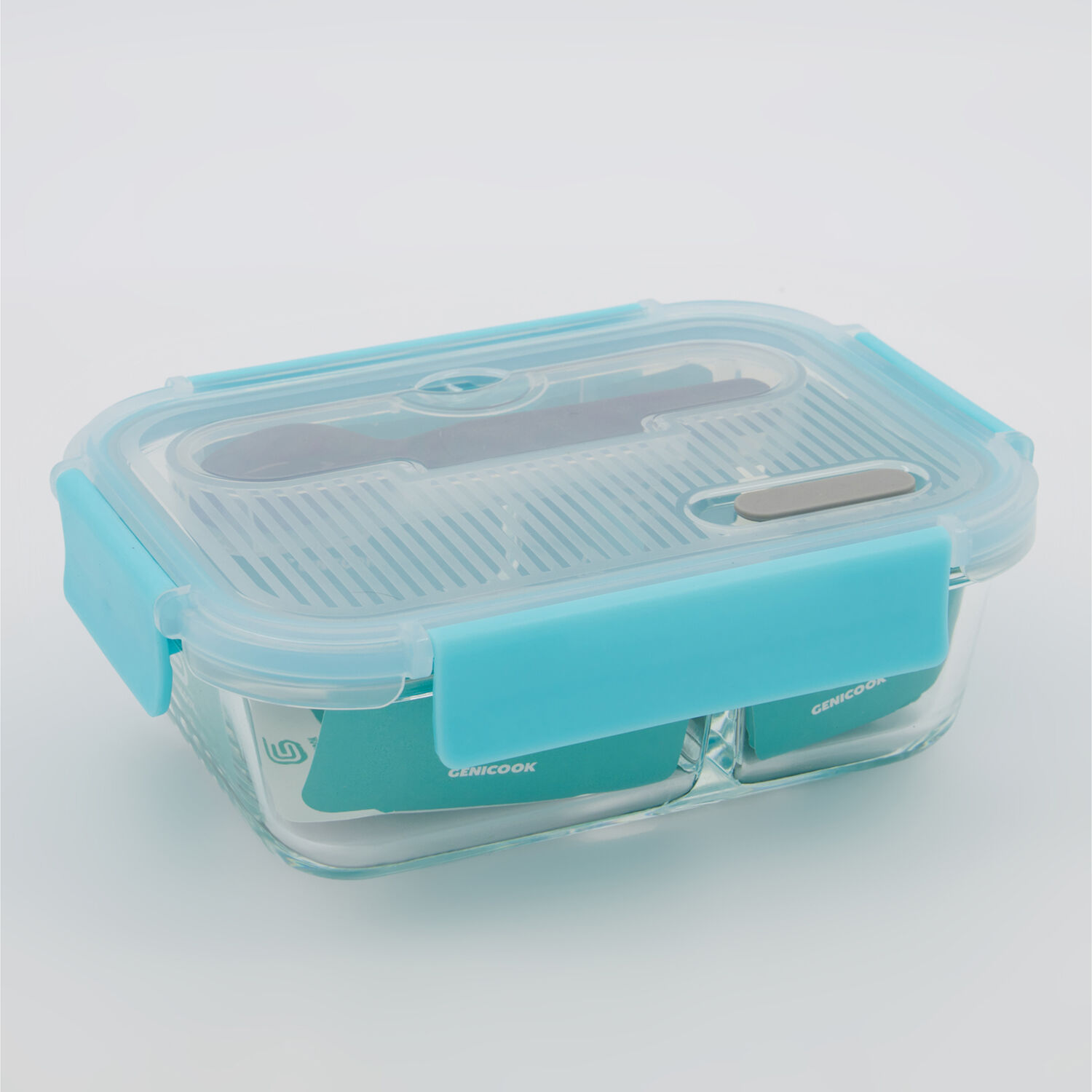 Clear w/ Blue Trim Lunch Box