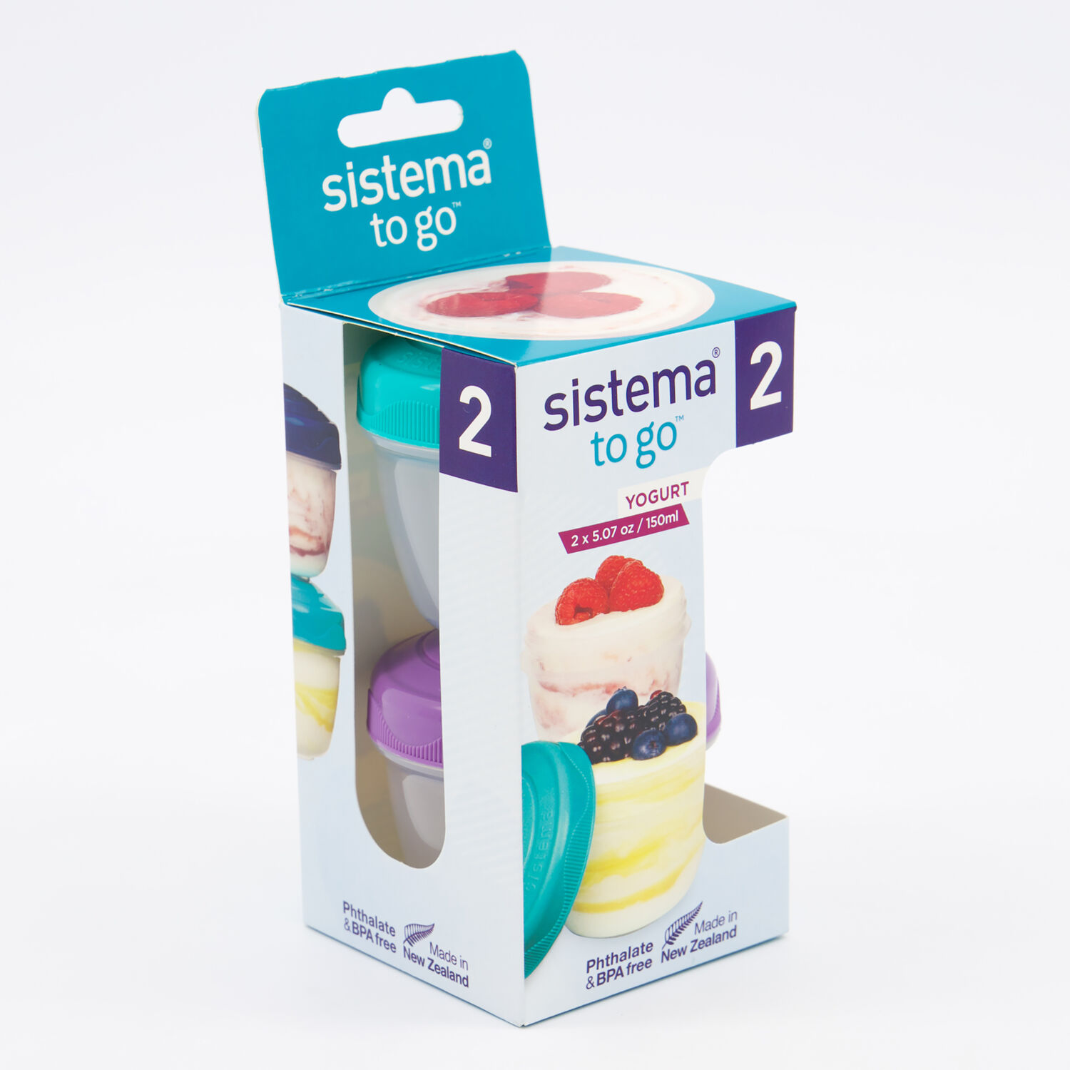 Sistema To Go Collection Yogurt Food Containers 5.07oz Pack of 2