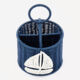 Blue Sail Boat Wicker Caddy - Image 1 - please select to enlarge image