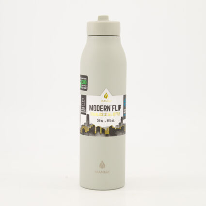 Grey Modern Flip Water Bottle 592ml - Image 1 - please select to enlarge image