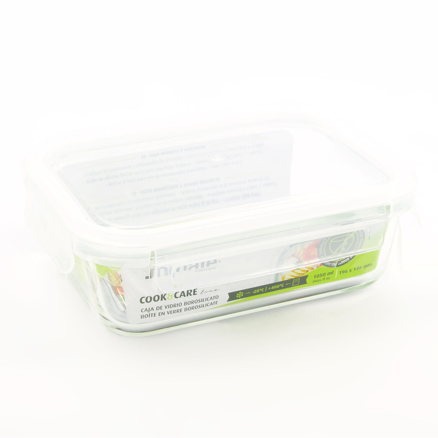 Komax Oven Safe Rectangular Glass Food Storage Containers (35-oz