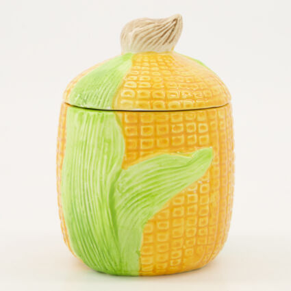 Yellow & Green Reusable Food Canister 16x11cm - Image 1 - please select to enlarge image