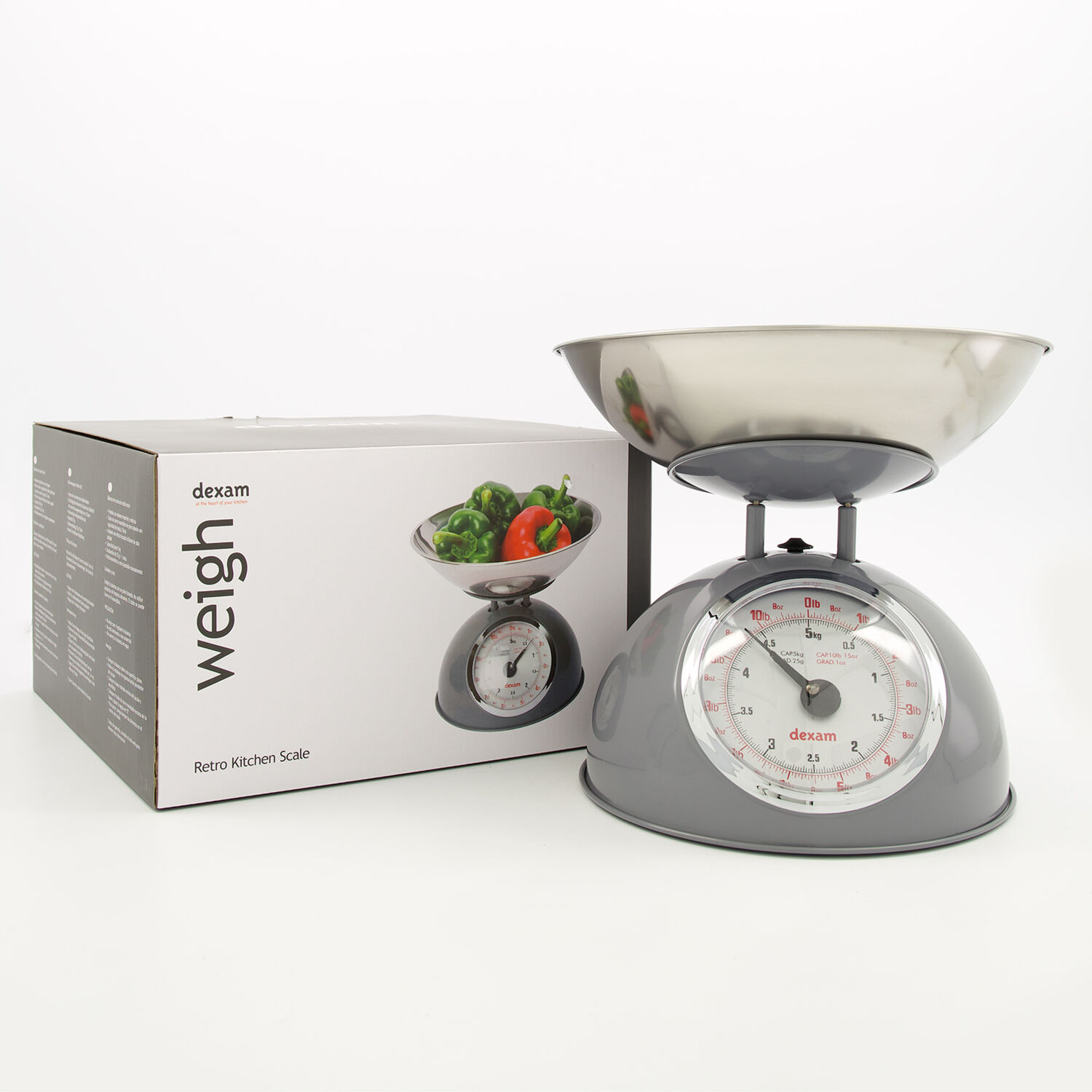 Dexam Retro Design Mechanical Kitchen Scales Grey