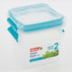 Two Pack Clear & Blue Reusable Clip Tubs 1.4L - Image 1 - please select to enlarge image