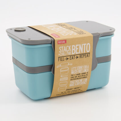 Powder Blue Reusable Stack Bento Lunch Box 710ml  - Image 1 - please select to enlarge image