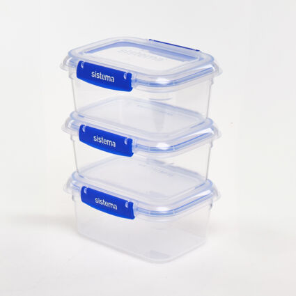 Blue & Clear Food Container Three Pack - Image 1 - please select to enlarge image