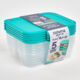 Five Pack Turquoise Large Meal Prep Boxes  - Image 1 - please select to enlarge image