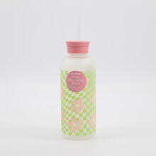 Green Checkerboard & Daisy Water Bottle 739ml