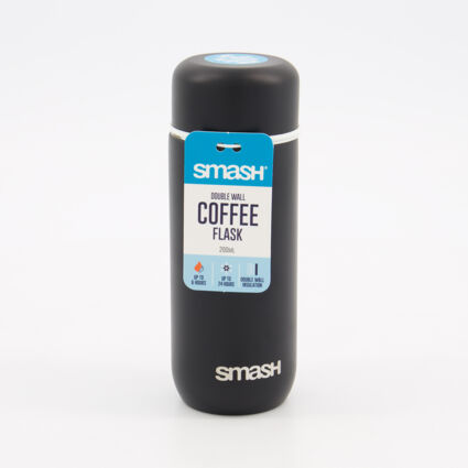 Matte Black Double Wall Coffee Flask 200ml - Image 1 - please select to enlarge image