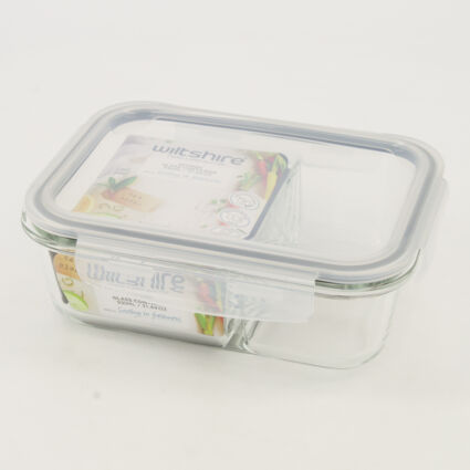 Clear Divided Glass Container 7x20cm - Image 1 - please select to enlarge image
