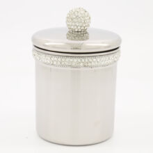 Silver Tone Reusable Embellished Canister 14x12cm