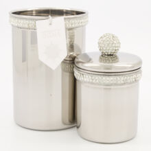 Silver Tone Embellished Utensil Holder 18x12cm