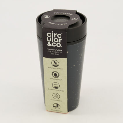 Black & Cosmic Black Reusable Travel Cup 340ml - Image 1 - please select to enlarge image