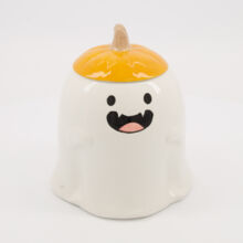 White & Orange Ceramic Ghost Cookie Jar 20x18cm