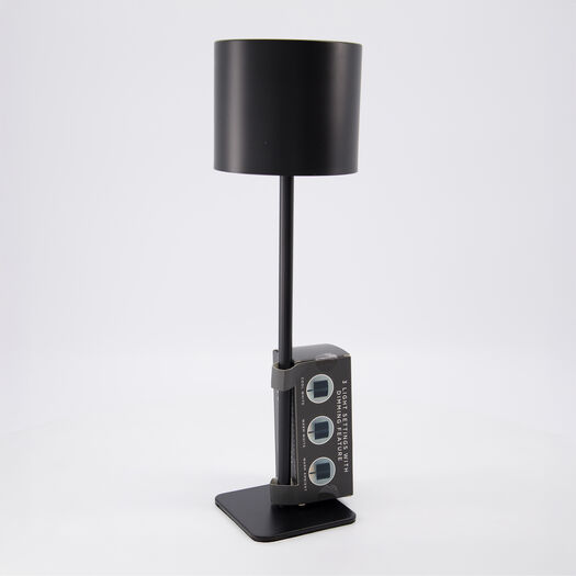 Schwarze wiederaufladbare Tischlampe 9,5x37,5cm - Bild 1 - bitte auswählen, um das Bild zu vergrößern