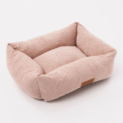 Pink Boucle Box Pet Bed 60x50cm  - Image 1 - please select to enlarge image
