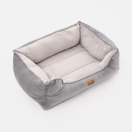 Grey Plush Pet Bed 86x61cm - Image 1 - please select to enlarge image