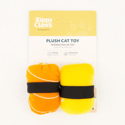 Two Pack Orange & Yellow Sushi Cat Toys  - Image 1 - please select to enlarge image