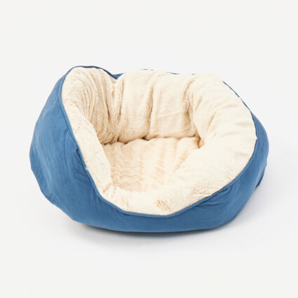 Navy Smooth Orthopaedic Cuddler Pet Bed 45x35cm - Image 1 - please select to enlarge image
