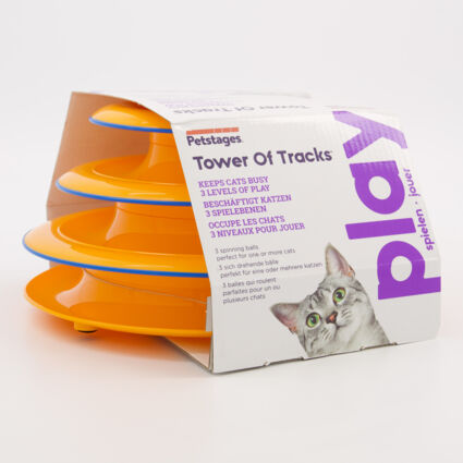 Orange Tower Of Tracks Cat Toy 13x25cm - Image 1 - please select to enlarge image