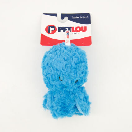 Blue EZ Squeaky Octopus Ball Pet Toy 15x9cm - Image 1 - please select to enlarge image