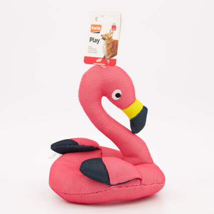 Pink Flamingo Dog Toy 21x18cm  - Image 1 - please select to enlarge image