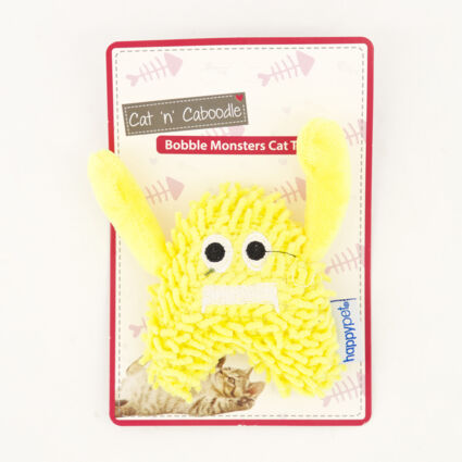 Yellow Bobble Monsters Cat Toy 11x11cm - Image 1 - please select to enlarge image