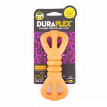 Orange DuraFlex Soft Nylon Pretzel Dog Chew Toy 18x7cm