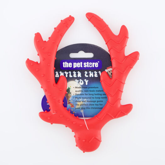 Rotes Geweih-Haustierspielzeug 15,5x18,5cm - Bild 1 - bitte auswählen, um das Bild zu vergrößern