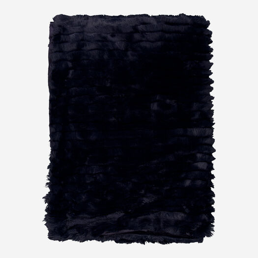 Dunkelblaue Decke aus Kunstfell 127x178cm - Bild 1 - bitte auswählen, um das Bild zu vergrößern