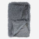 Grey Metalic Faux Fur Throw 127x152cm  - Image 2 - please select to enlarge image